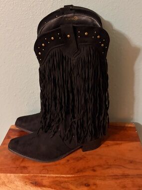 Women’s Black Fringe Western Boots